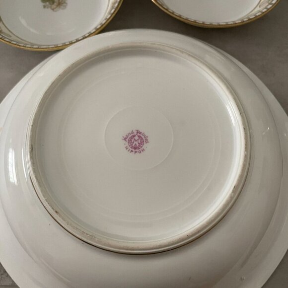 Antique Morimura Nippon 7 PC Hand Painted Berry Bowl Serving Set Circa 1910-11 - Picture 9 of 10